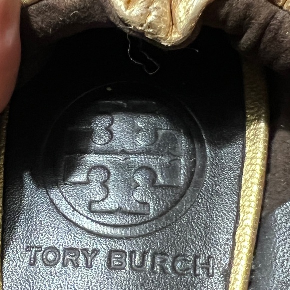 Tory Burch Gold Slip on Shoes Ballet Flats Size 6 1/2 M - Picture 8 of 10
